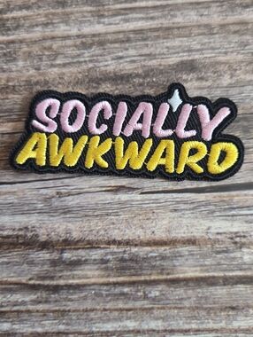 Socially Awkward Emo Y2k Embroidered Iron on Patch